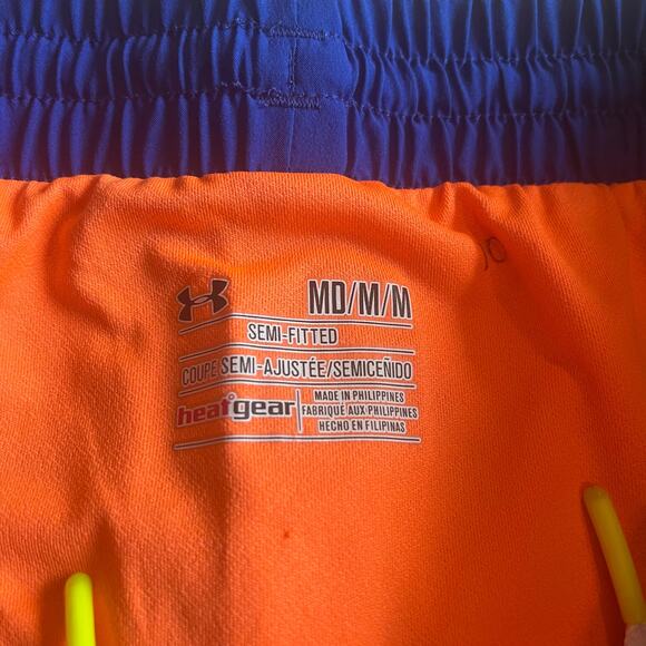 Under Armour Orange / Blue Athletic Short Size Medium - Picture 3 of 7